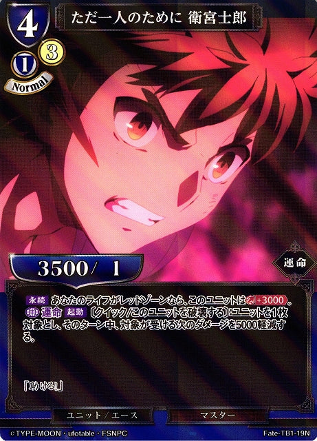 For just one person, Emiya Shirou