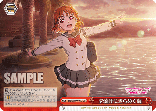 The sea sparkling in the sunset
