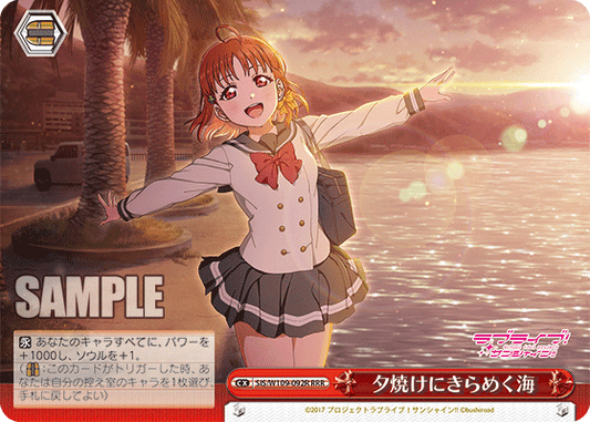 The sea sparkling in the sunset