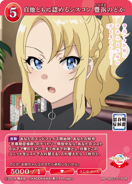 Self-confessed sister complex, Toyohama Nodoka