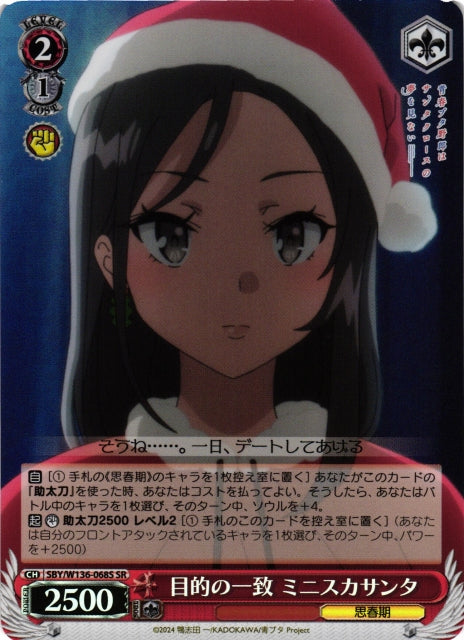 Matching objectives: Mini-skirt Santa