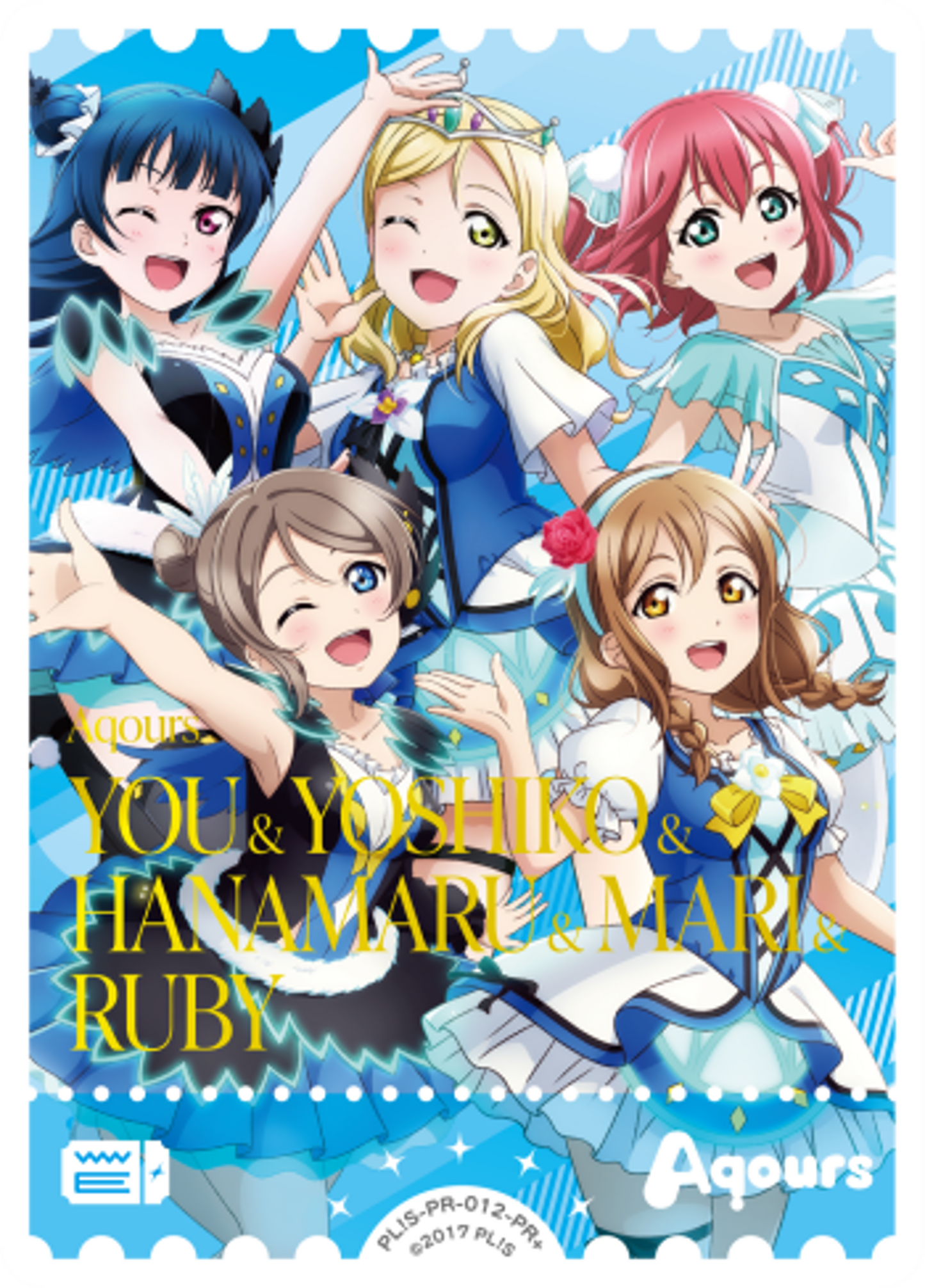 Watanabe You, Tsushima Yoshiko, Kunikida Hanamaru, Ohara Mari, and Kurosawa Ruby
